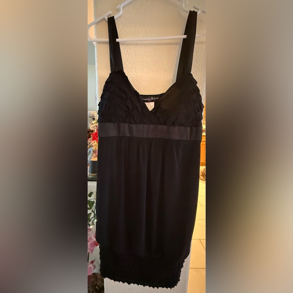 Appropriate Behavior : Junior’s Black Ruffled Slinky Dress (Large) Gently Worn